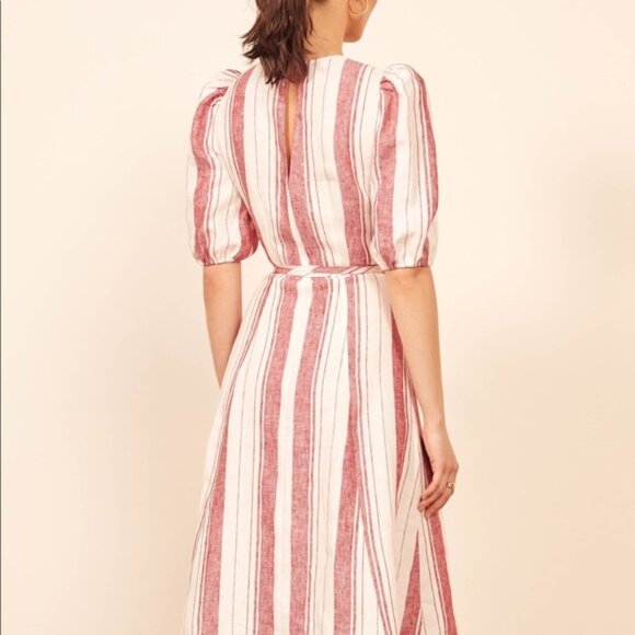 Reformation Waves Dress in Savannah Linen stripe - Picture 3 of 3